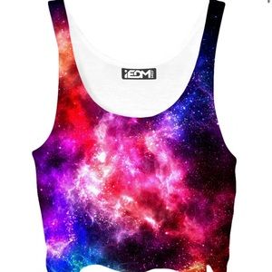 Women’s Galaxy Print Cropped Tank Top - Size Medium